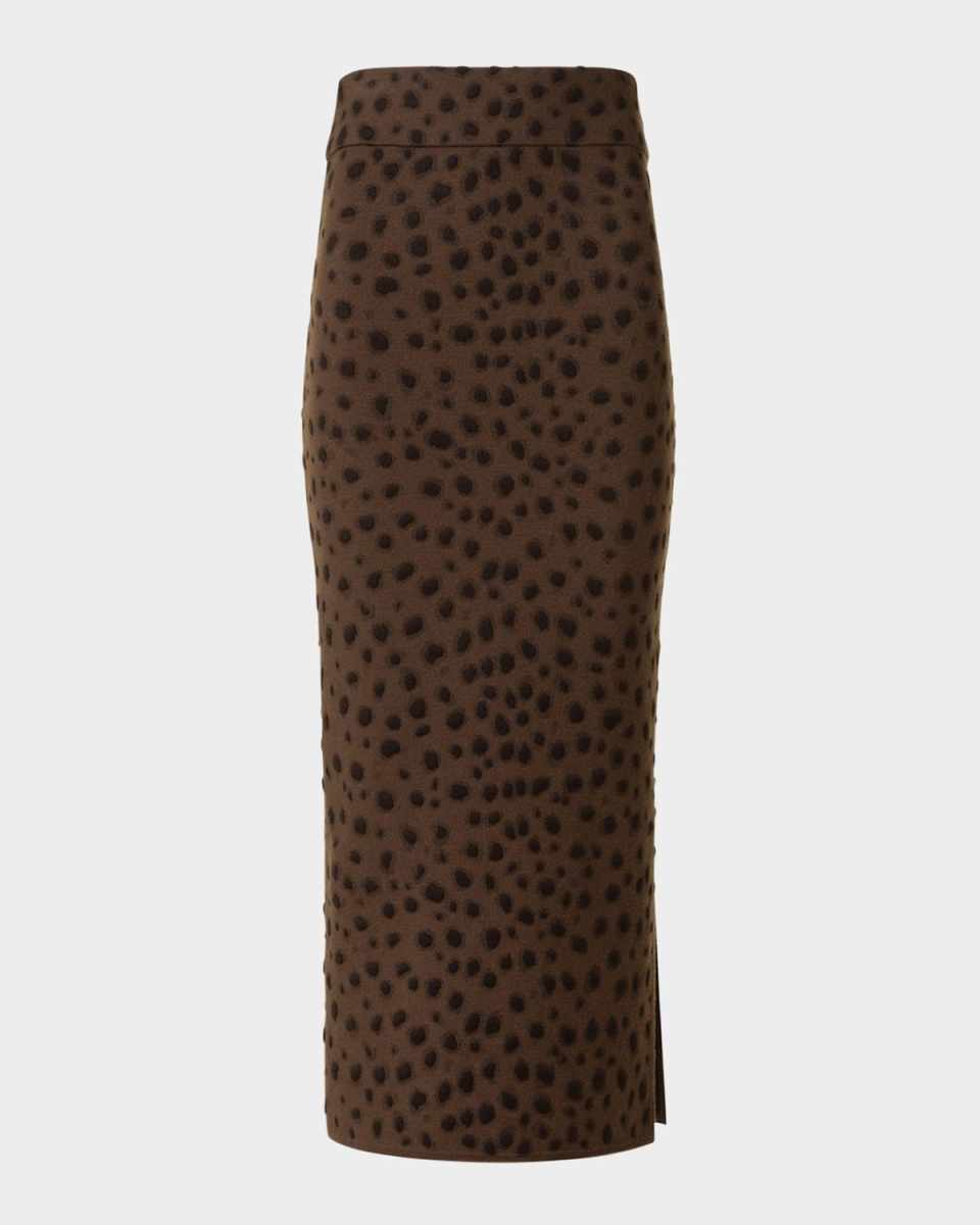 Leopard Jacquard Knit Midi Tube Skirt